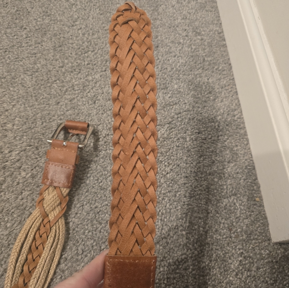 Boho Tan Rope Belt Y2K 80's Vibes Stretchy Band Statement Cottagecore - Picture 4 of 10
